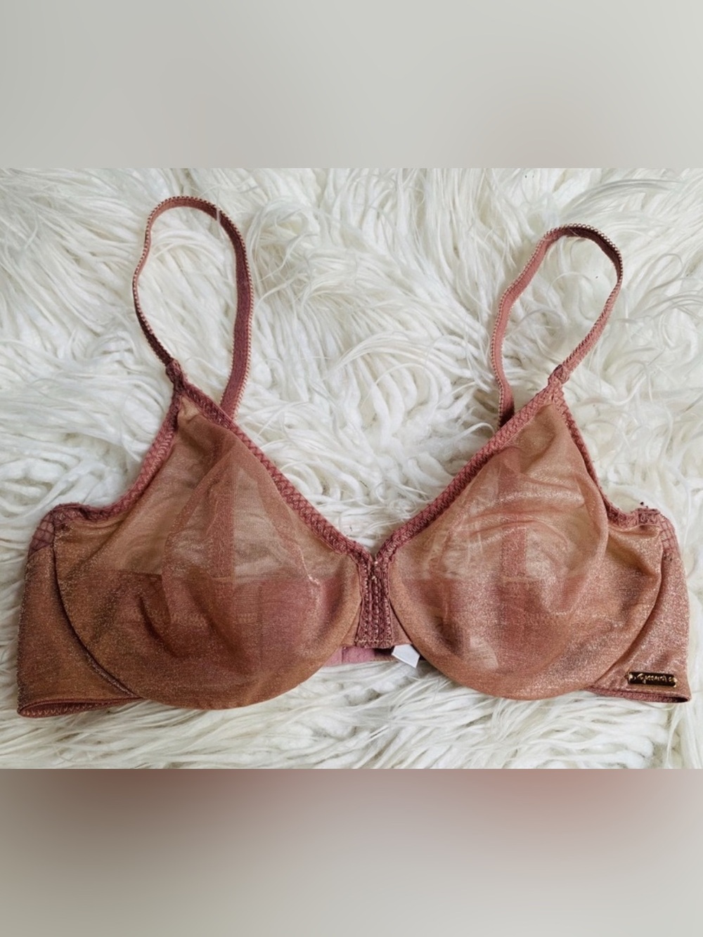 Gossard Glossies Underwire Cup Bra Sheer Rose Size 32C